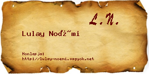 Lulay Noémi névjegykártya